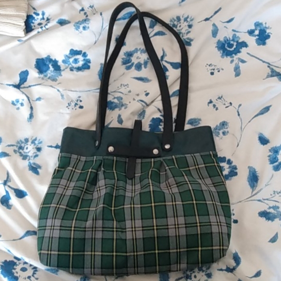 Green tartan handbag - Picture 1 of 8